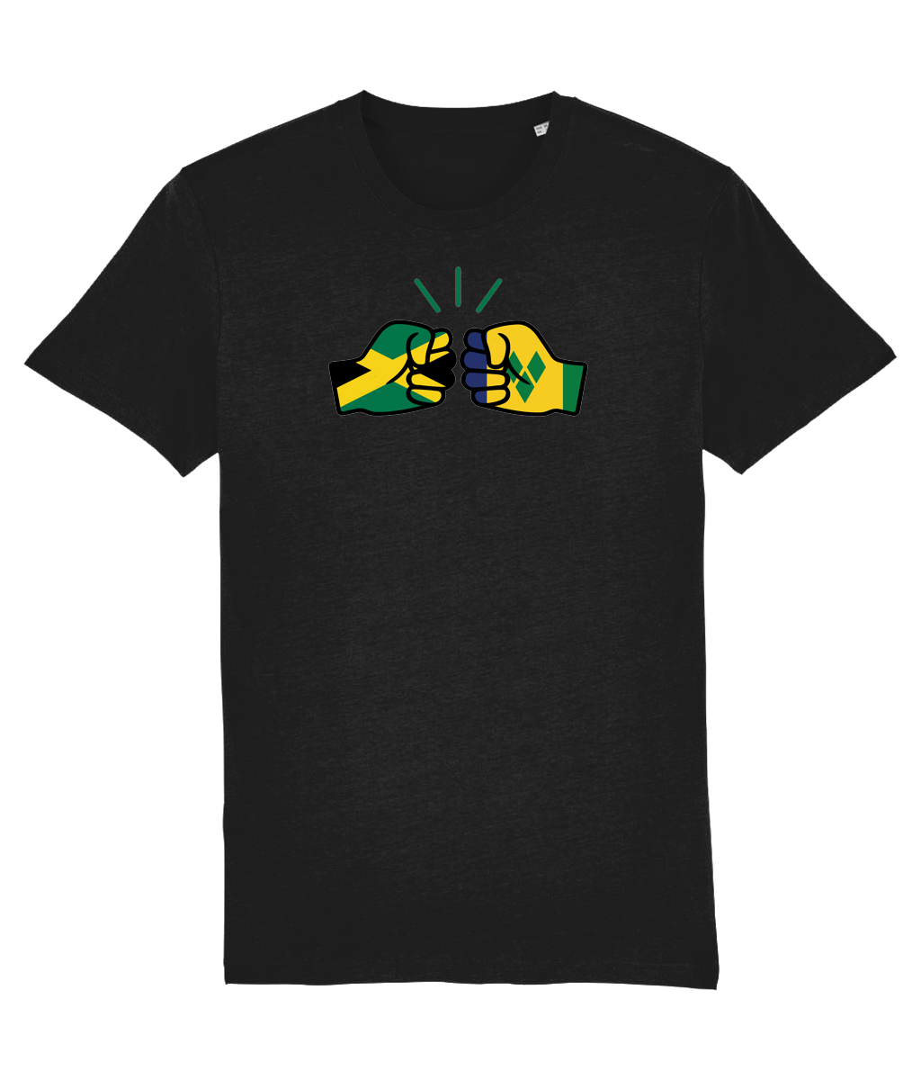 We Run Tings, Jamaica & St. Vincent, Men's, Dual Parentage, Organic Ring Spun Cotton T-Shirt, Outline