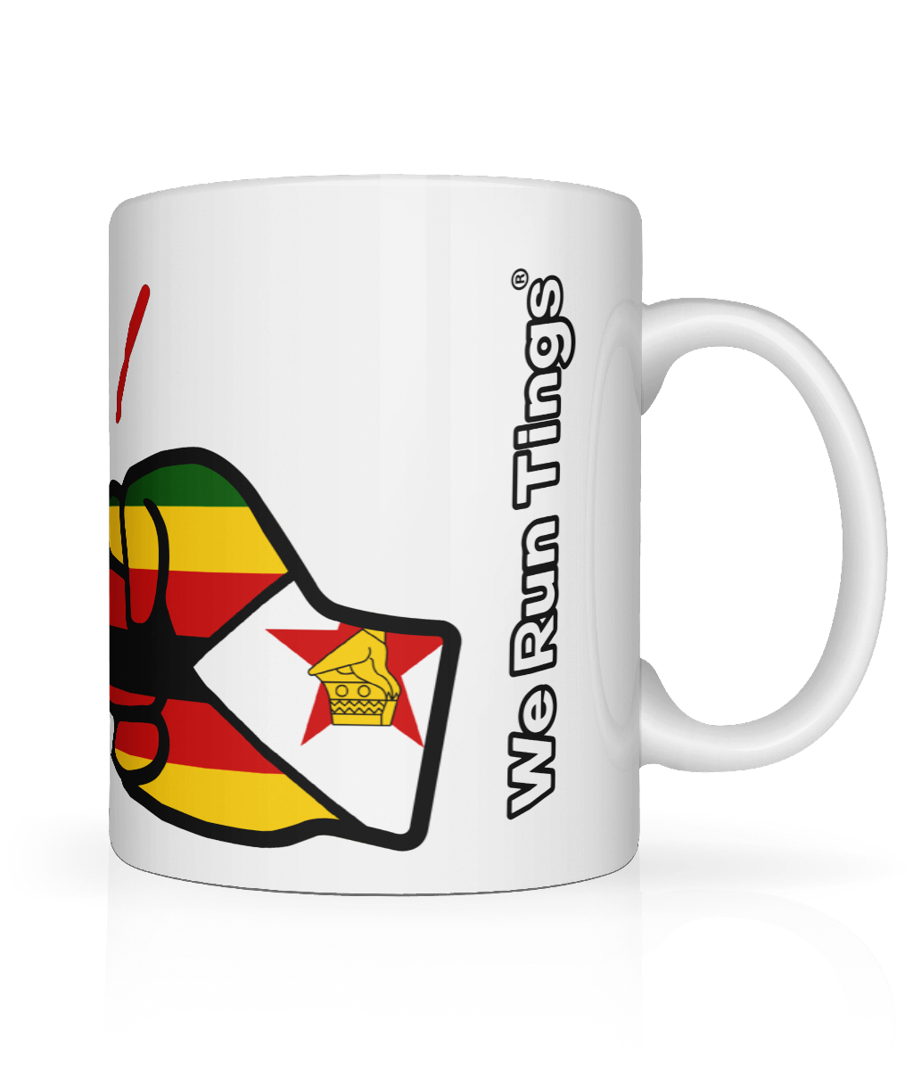 We Run Tings, Zimbabwe, Tea, Coffee Ceramic Mug, Cup, White, 11oz