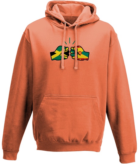 We Run Tings, Jamaica & Grenada, Dual Parentage, Unisex, Pull On Hoodie, Standard, Classic Fit, Green Stripe & Outline