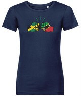 We Run Tings, Jamaica & St. Kitts, Dual Parentage, Women's, Organic Ring Spun Cotton T-Shirt, Outline