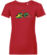 We Run Tings, Jamaica & St. Kitts, Dual Parentage, Women's, Organic Ring Spun Cotton T-Shirt, Outline