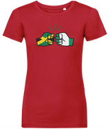 We Run Tings, Jamaica & Nigeria, Dual Parentage, Women's, Organic Ring Spun Cotton T-Shirt, Outline