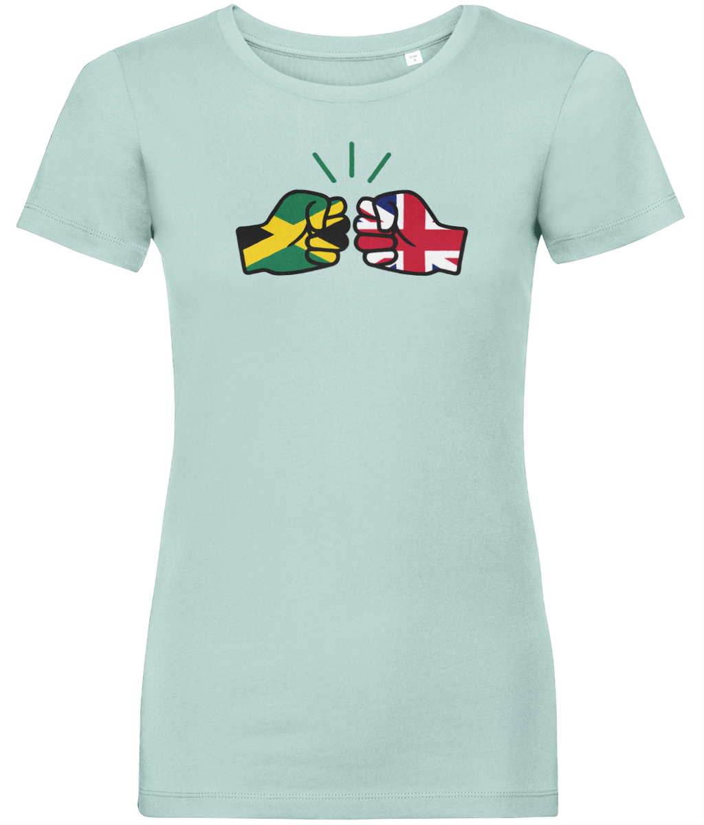 We Run Tings, Jamaica & United Kingdom, Dual Parentage, Women's, Organic Ring Spun Cotton T-Shirt, Outline