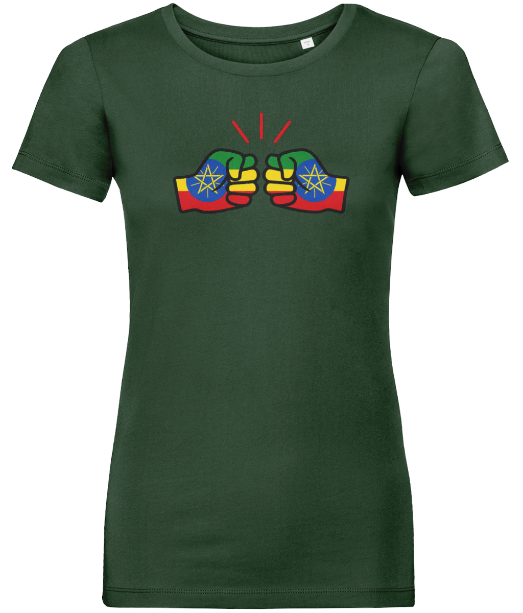 We Run Tings, Ethiopia, Women's, Organic Ring Spun Cotton, Contemporary Shaped Fit T-Shirt