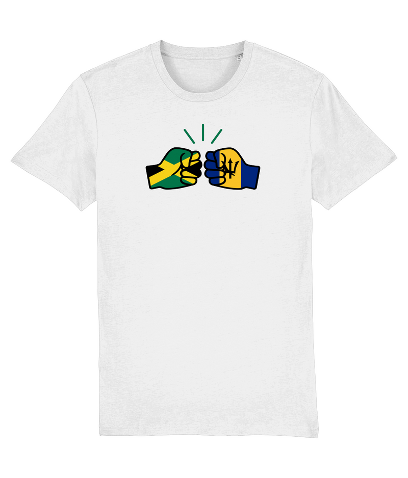 We Run Tings, Jamaica & Barbados, Dual Parentage, Men's, Organic Ring Spun Cotton T-Shirt, Outline