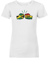 We Run Tings, Jamaica & Ghana, Dual Parentage, Women's, Organic Ring Spun Cotton T-Shirt, Outline