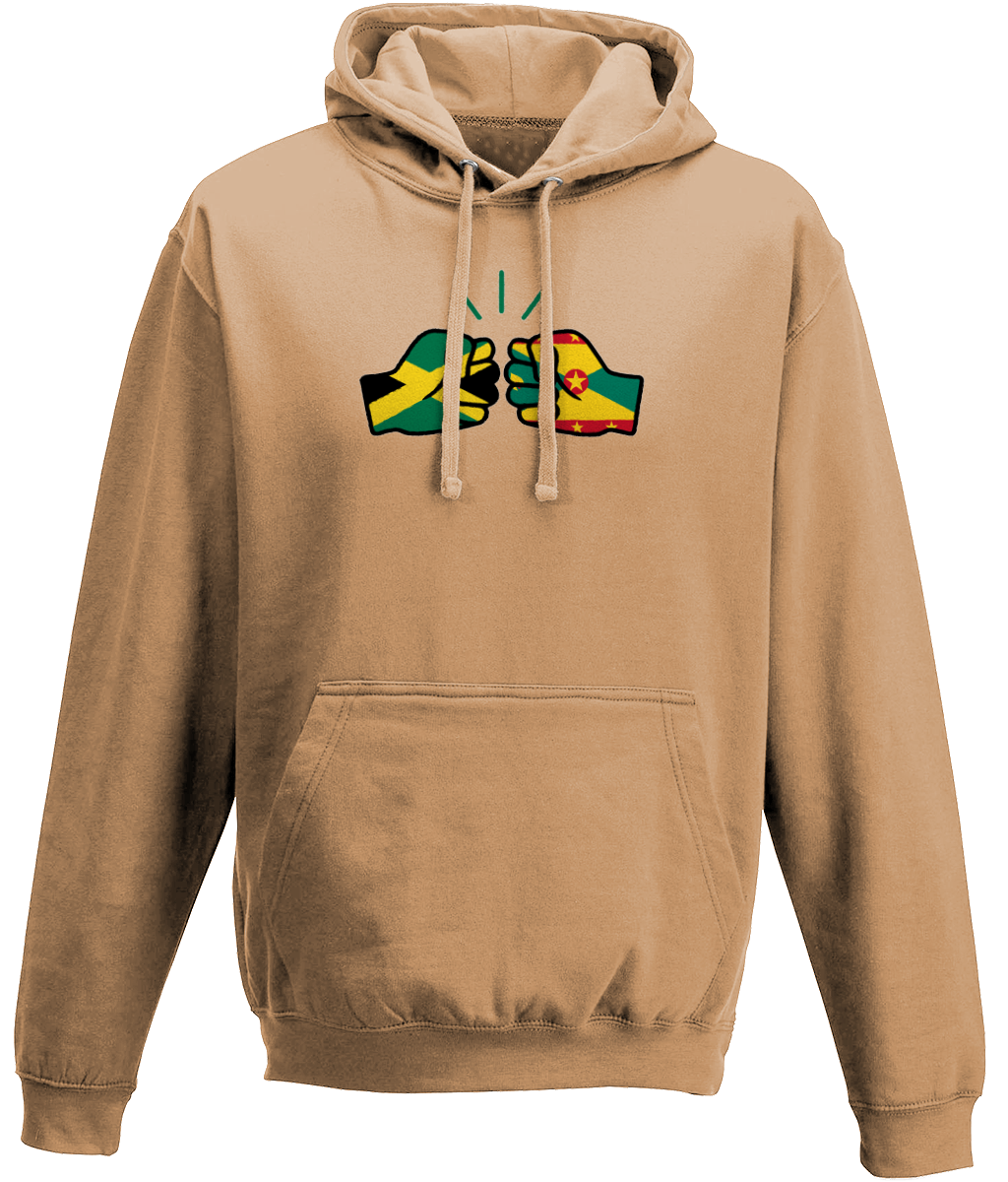 We Run Tings, Jamaica & Grenada, Dual Parentage, Unisex, Pull On Hoodie, Standard, Classic Fit, Green Stripe & Outline