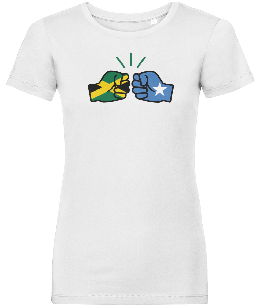 We Run Tings, Jamaica & Somalia, Dual Parentage, Women's, Organic Ring Spun Cotton T-Shirt, Outline