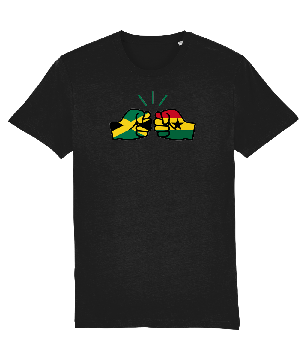 We Run Tings, Jamaica & Ghana, Men's, Dual Parentage, Organic Ring Spun Cotton T-Shirt, Outline