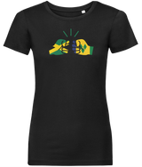 We Run Tings, Jamaica & St. Vincent, Dual Parentage, Women's, Organic Ring Spun Cotton T-Shirt, Outline