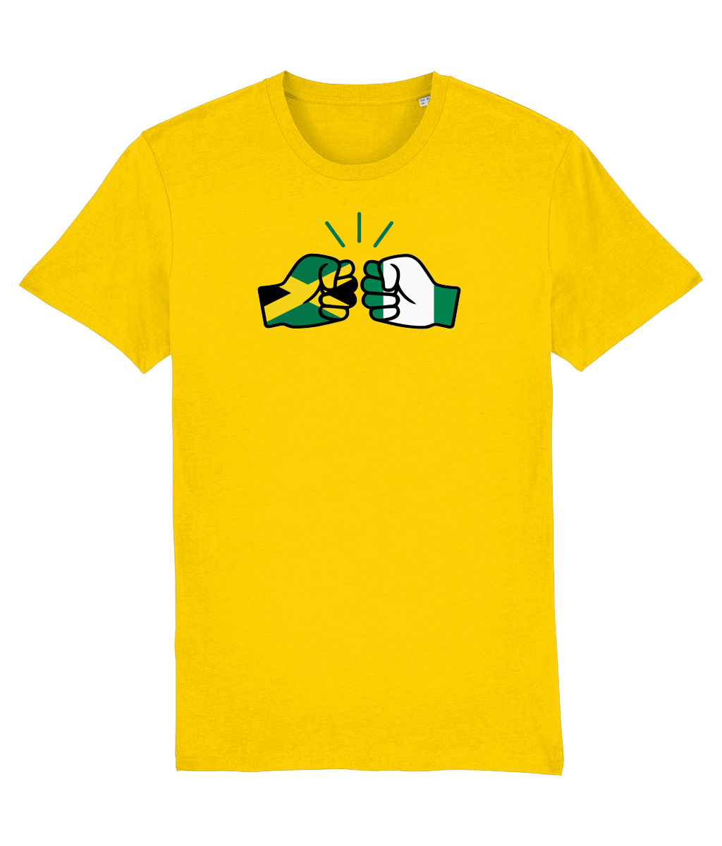 We Run Tings, Jamaica & Nigeria, Men's, Dual Parentage, Organic Ring Spun Cotton T-Shirt, Outline