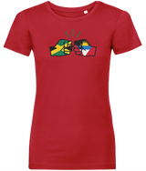 We Run Tings, Jamaica & Antigua, Dual Parentage, Women's, Organic Ring Spun Cotton T-Shirt, Outline