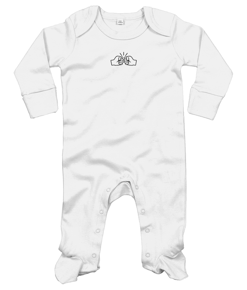 We Run Tings, Original, Baby Organic Cotton Unisex Long Sleeve Sleepsuit/Bodysuit/Babygrow, 0-12mths