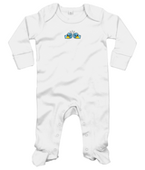 We Run Tings, St. Lucia, Baby Organic Cotton Unisex Long Sleeve Sleepsuit/Bodysuit/Babygrow, 0-12mths