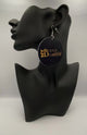 My Black Is Beautiful, Flat Round Disc Earrings, Gold Logo, 6.5cm