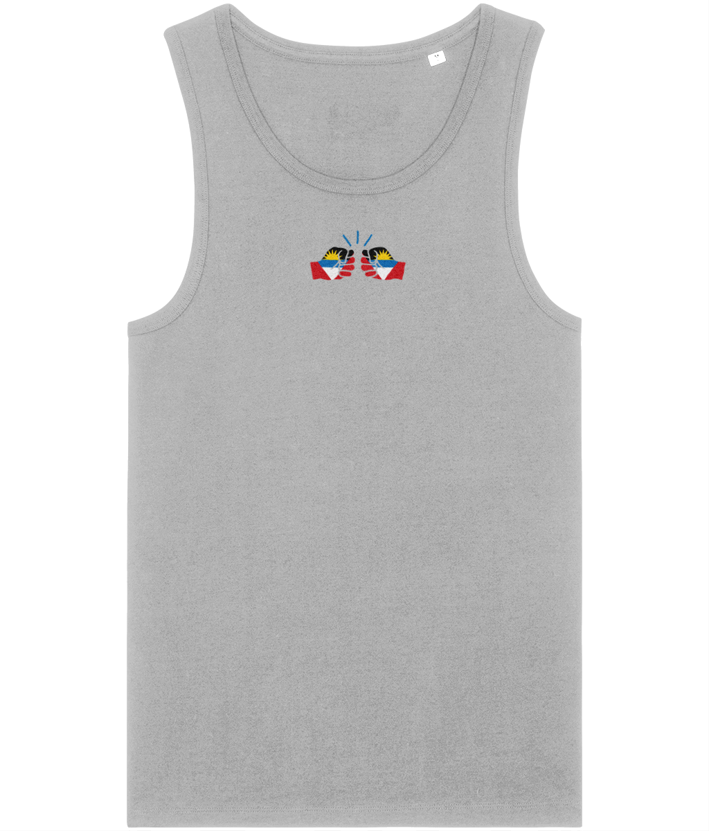 We Run Tings, Antigua & Barbuda, Men's, Organic Cotton, Tank/Vest Top, Small Centre Logo