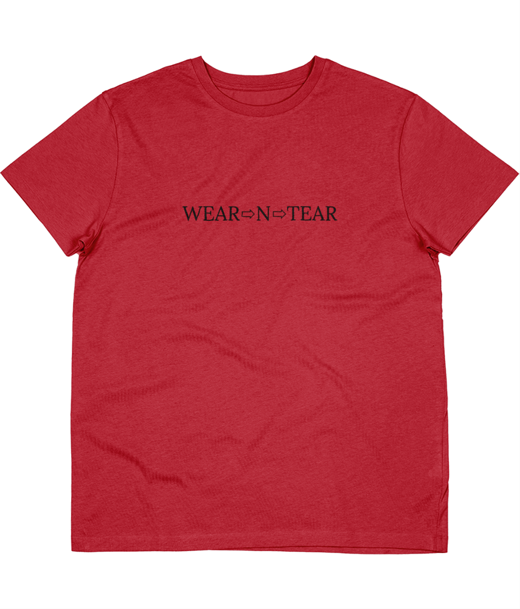 Wear N Tear Men's Essential Organic Cotton Crew Neck T-Shirt, Various Colours