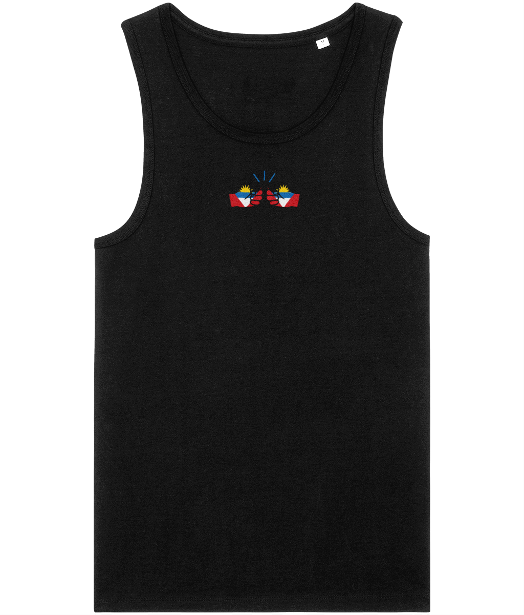 We Run Tings, Antigua & Barbuda, Men's, Organic Cotton, Tank/Vest Top, Small Centre Logo