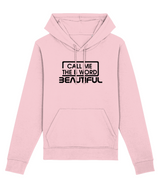 Call Me The B Word Beautiful, Black Logo, Hoodie