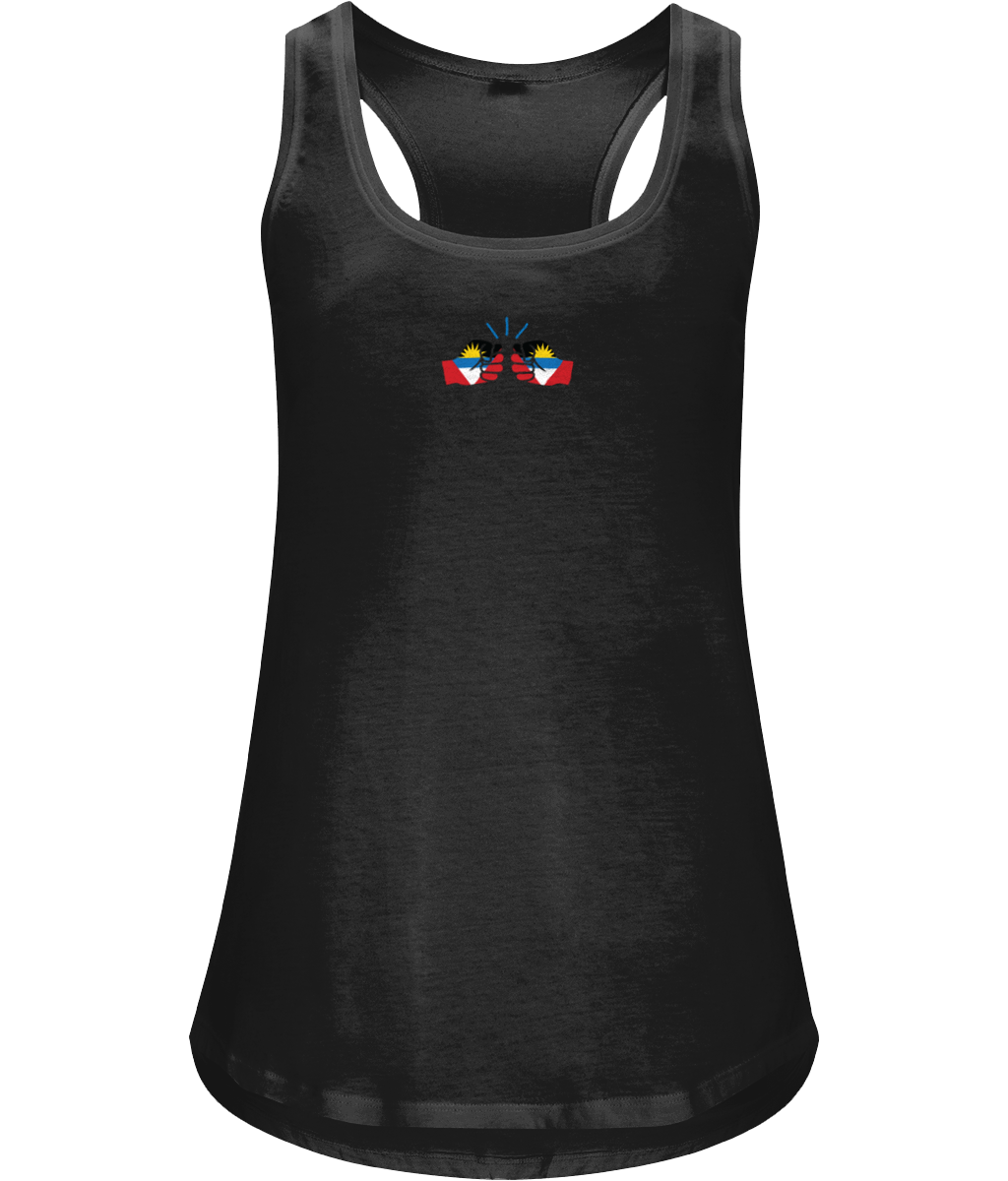 We Run Tings, Antigua & Barbuda, Women's, Racer Back, Combed Organic Cotton, Tank/Vest Top, Small Centre Logo