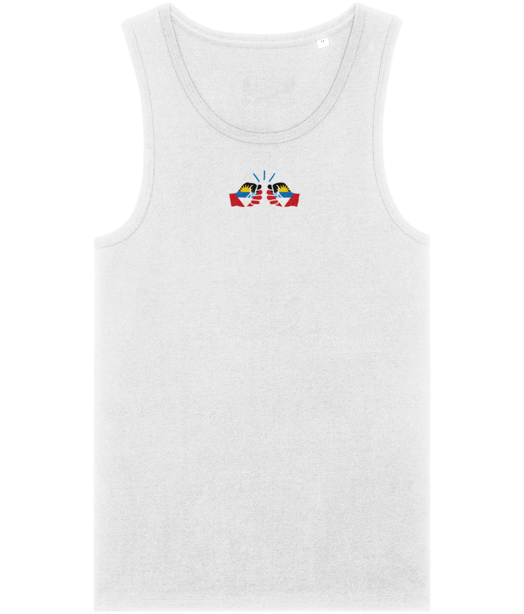 We Run Tings, Antigua & Barbuda, Men's, Organic Cotton, Tank/Vest Top, Small Centre Logo