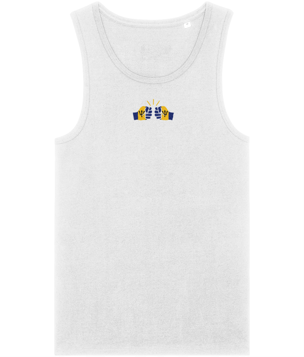 We Run Tings, Barbados, Men's, Organic Cotton, Tank/Vest Top, Small Centre Logo