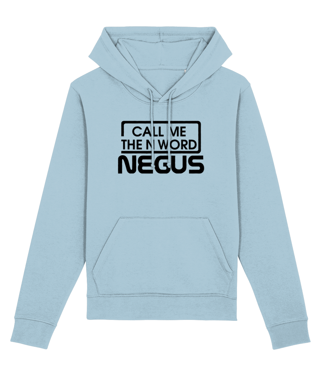 Call Me The N Word Negus Organic Ring-Spun Combed Cotton Hoodie, Black Logo, Various Colours