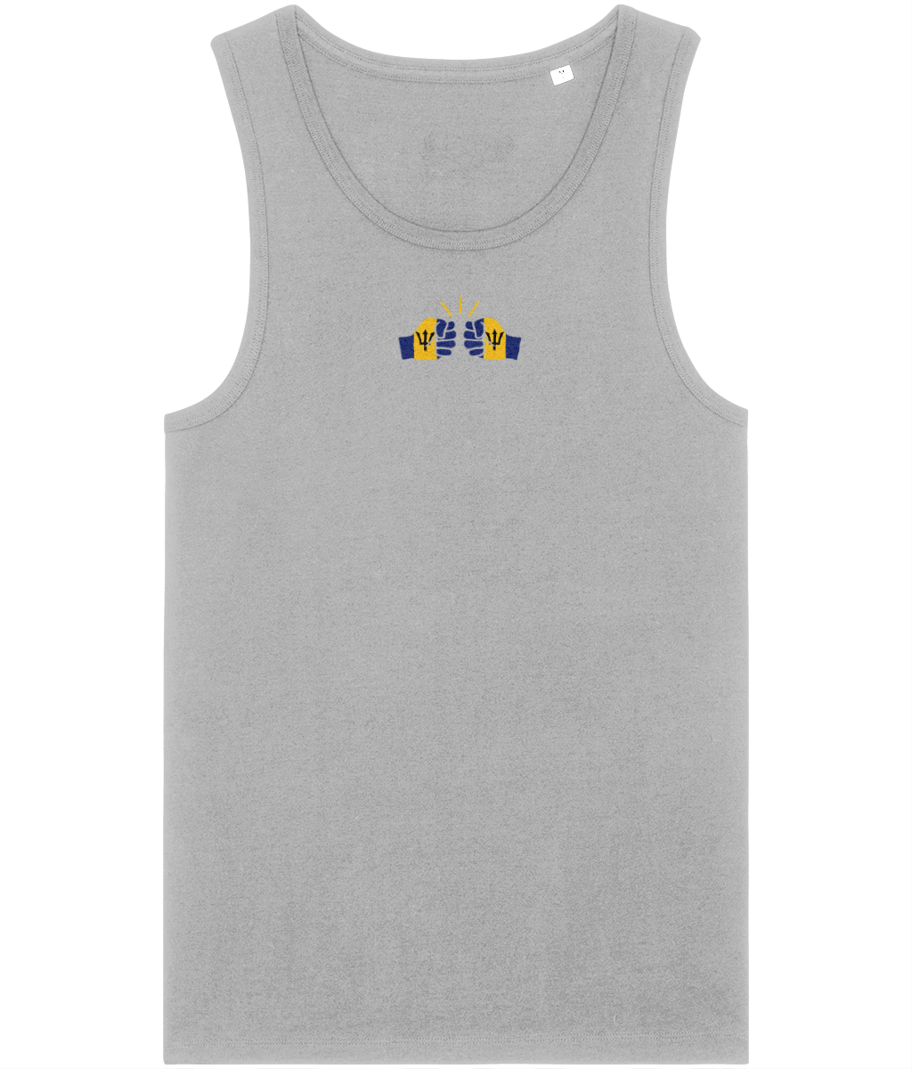 We Run Tings, Barbados, Men's, Organic Cotton, Tank/Vest Top, Small Centre Logo