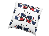 We Run Tings, Dominican Republic, Throw, Pillow, Cushion, White, 40 x 40cm