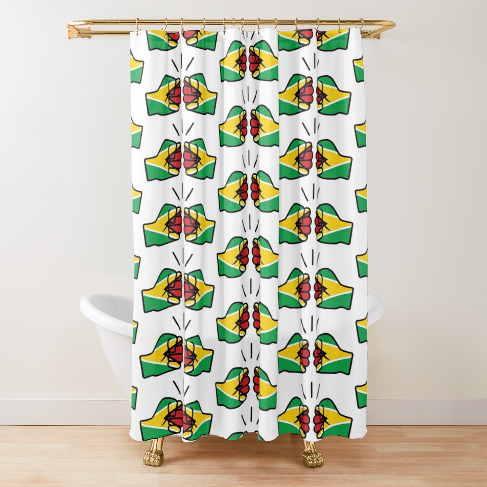 We Run Tings, Guyana Shower Curtain, 71 x 74" (180 x 188 cm)