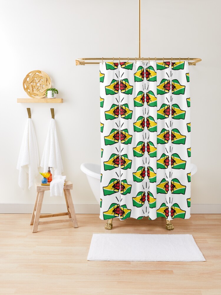 We Run Tings, Guyana Shower Curtain, 71 x 74" (180 x 188 cm)