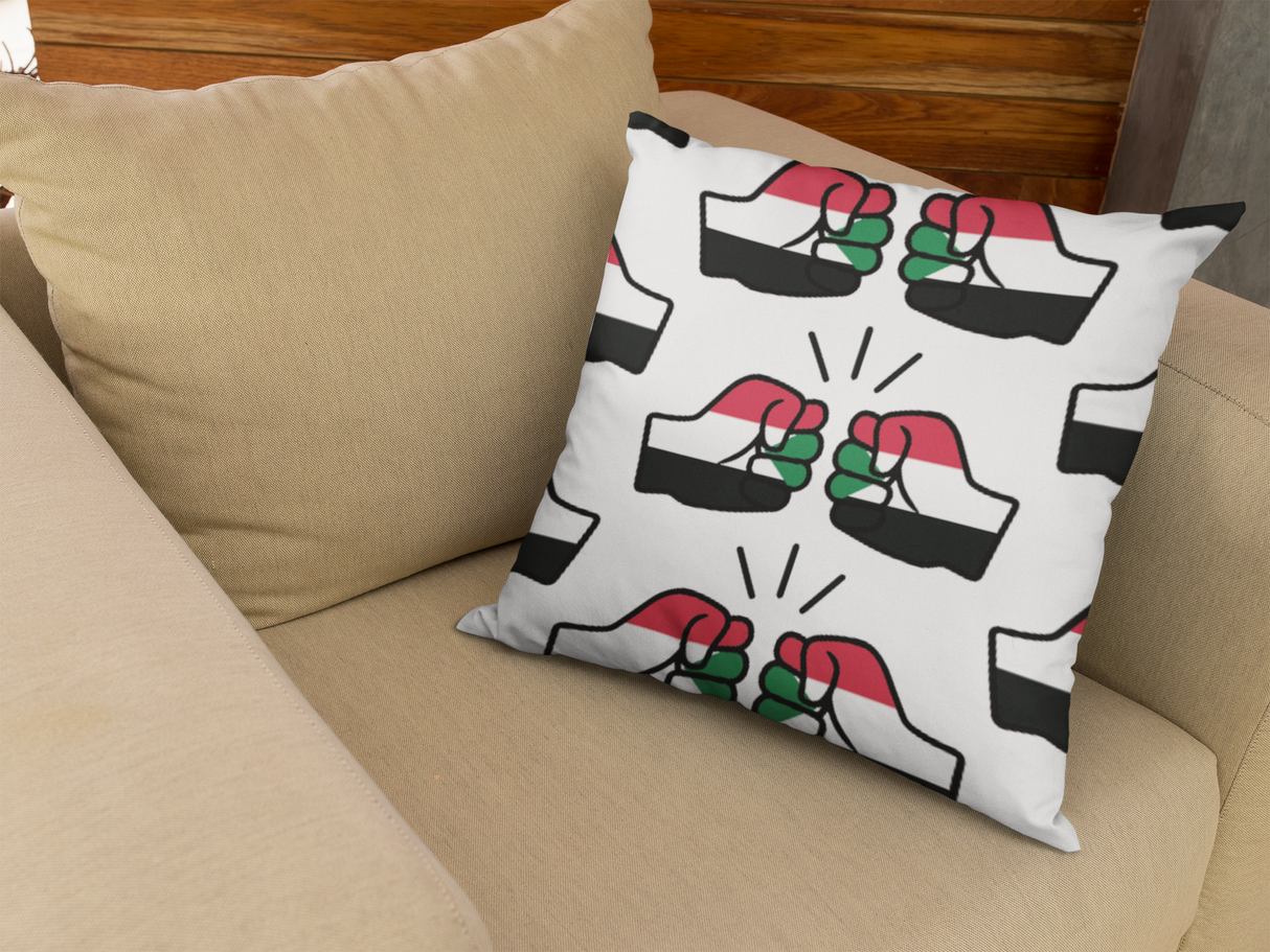 We Run Tings, Jamaica & Sudan, Dual Parentage, Throw, Pillow, Cushion, White, 40 x 40cm