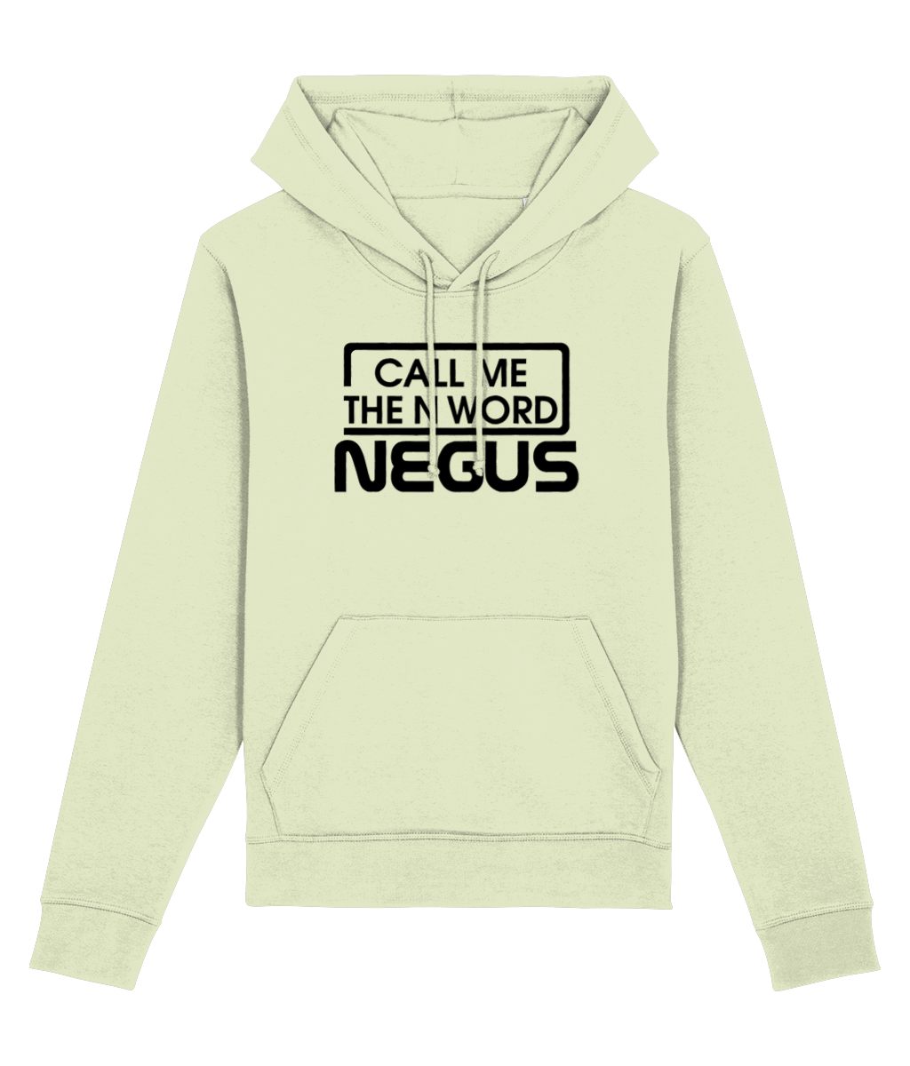 Call Me The N Word Negus Organic Ring-Spun Combed Cotton Hoodie, Black Logo, Various Colours