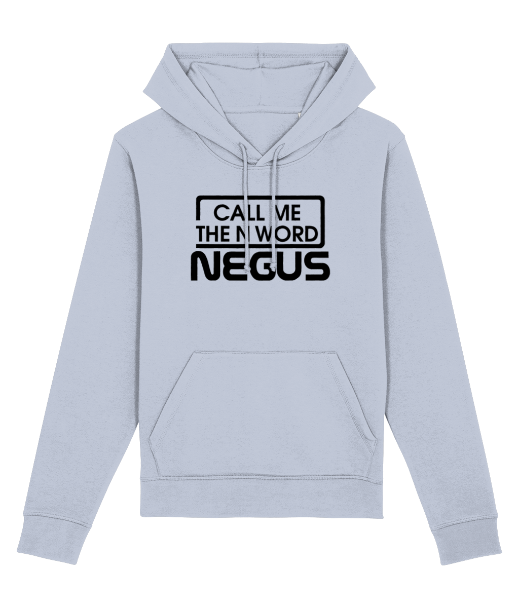 Call Me The N Word Negus Organic Ring-Spun Combed Cotton Hoodie, Black Logo, Various Colours