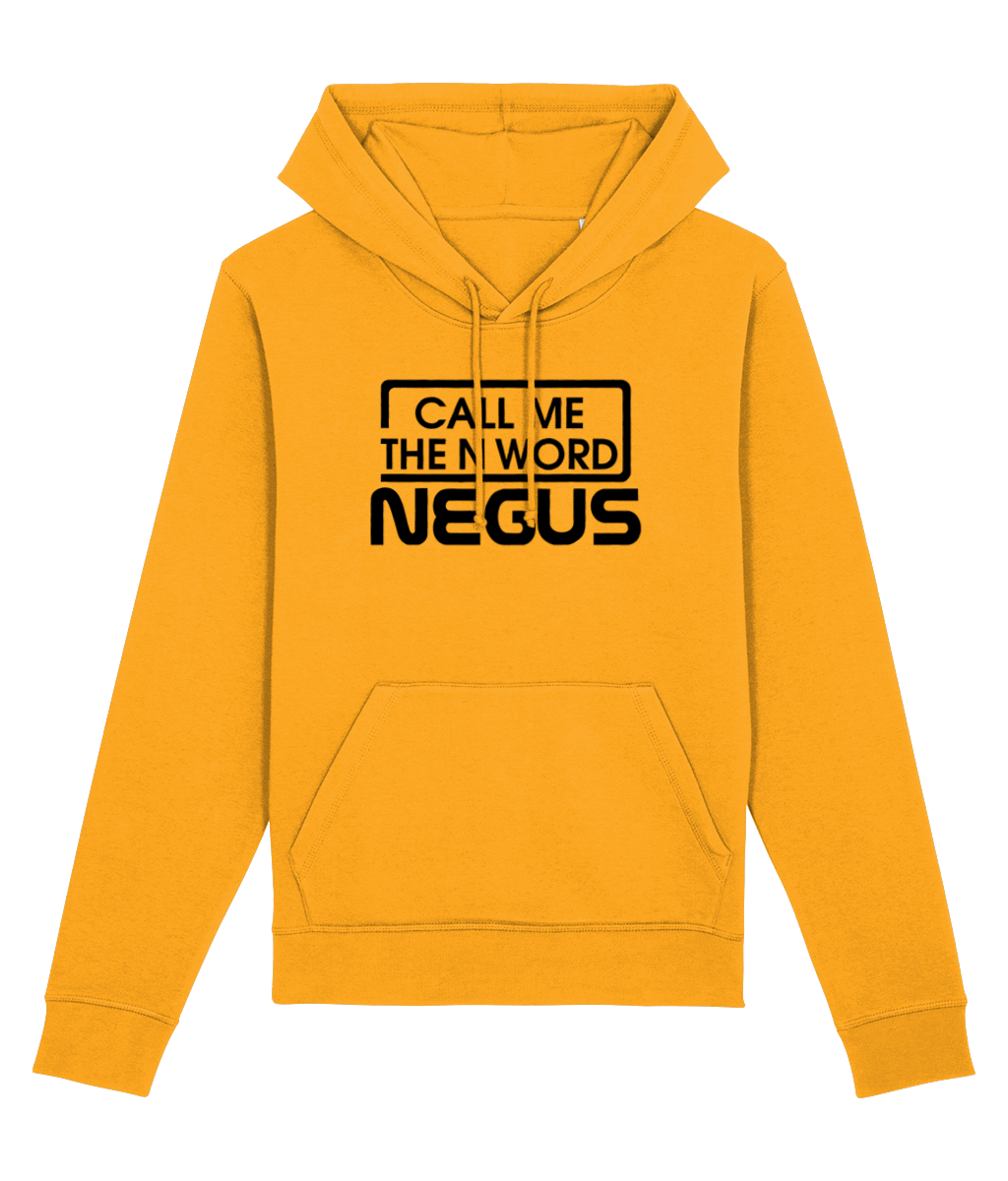 Call Me The N Word Negus Organic Ring-Spun Combed Cotton Hoodie, Black Logo, Various Colours