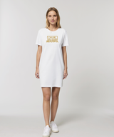 Call Me The B Word Beautiful, Women's, Organic Cotton T-Shirt Dress, Gold Logo, Various Colours