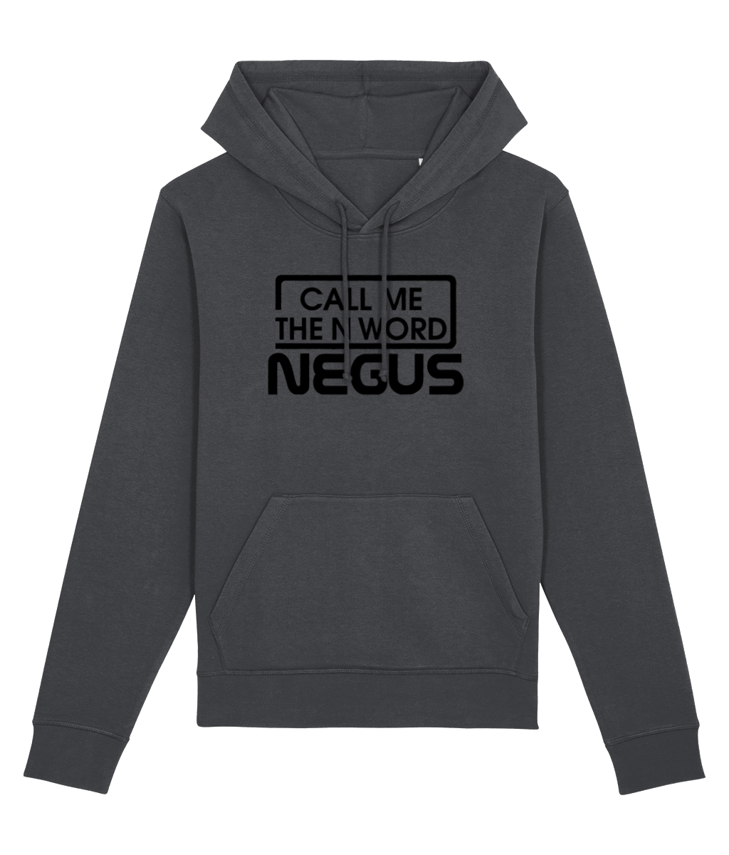 Call Me The N Word Negus Organic Ring-Spun Combed Cotton Hoodie, Black Logo, Various Colours