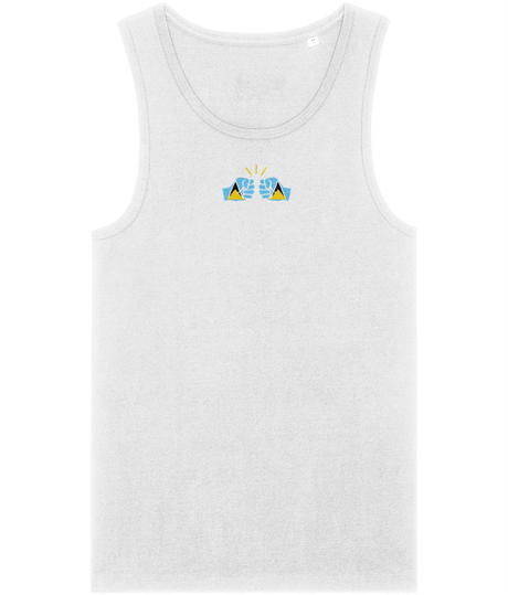 We Run Tings,  St. Lucia, Men's, Organic Cotton, Tank/Vest Top, Small Centre Logo