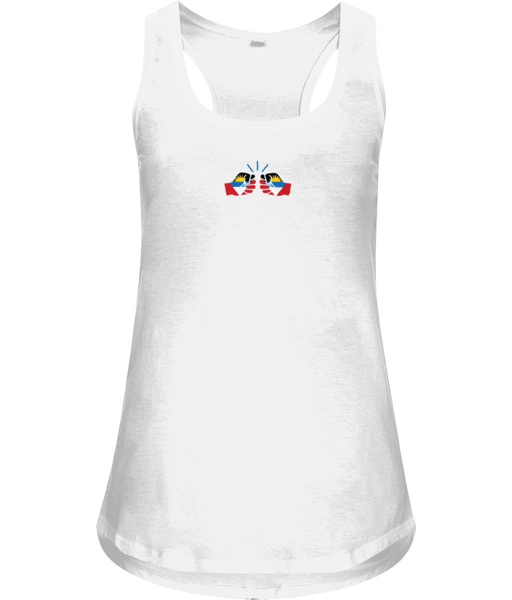 We Run Tings, Antigua & Barbuda, Women's, Racer Back, Combed Organic Cotton, Tank/Vest Top, Small Centre Logo