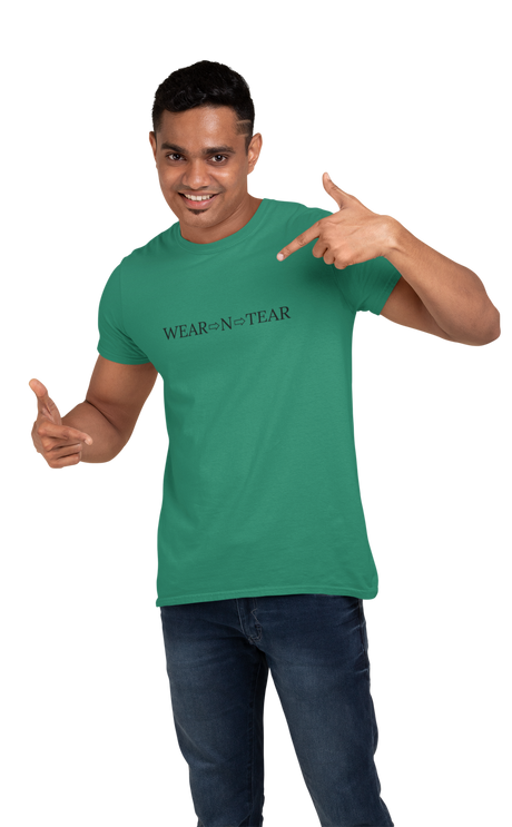 Wear N Tear Men's Essential Organic Cotton Crew Neck T-Shirt, Various Colours