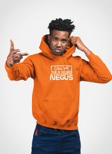 Call Me The N Word Negus Organic Ring-Spun Combed Cotton Hoodie, White Logo, Various Colours