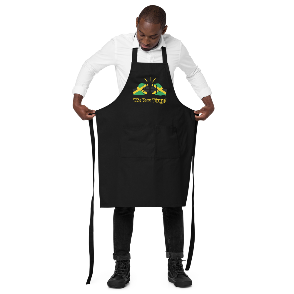 We Run Tings, Jamaica, Black, Apron