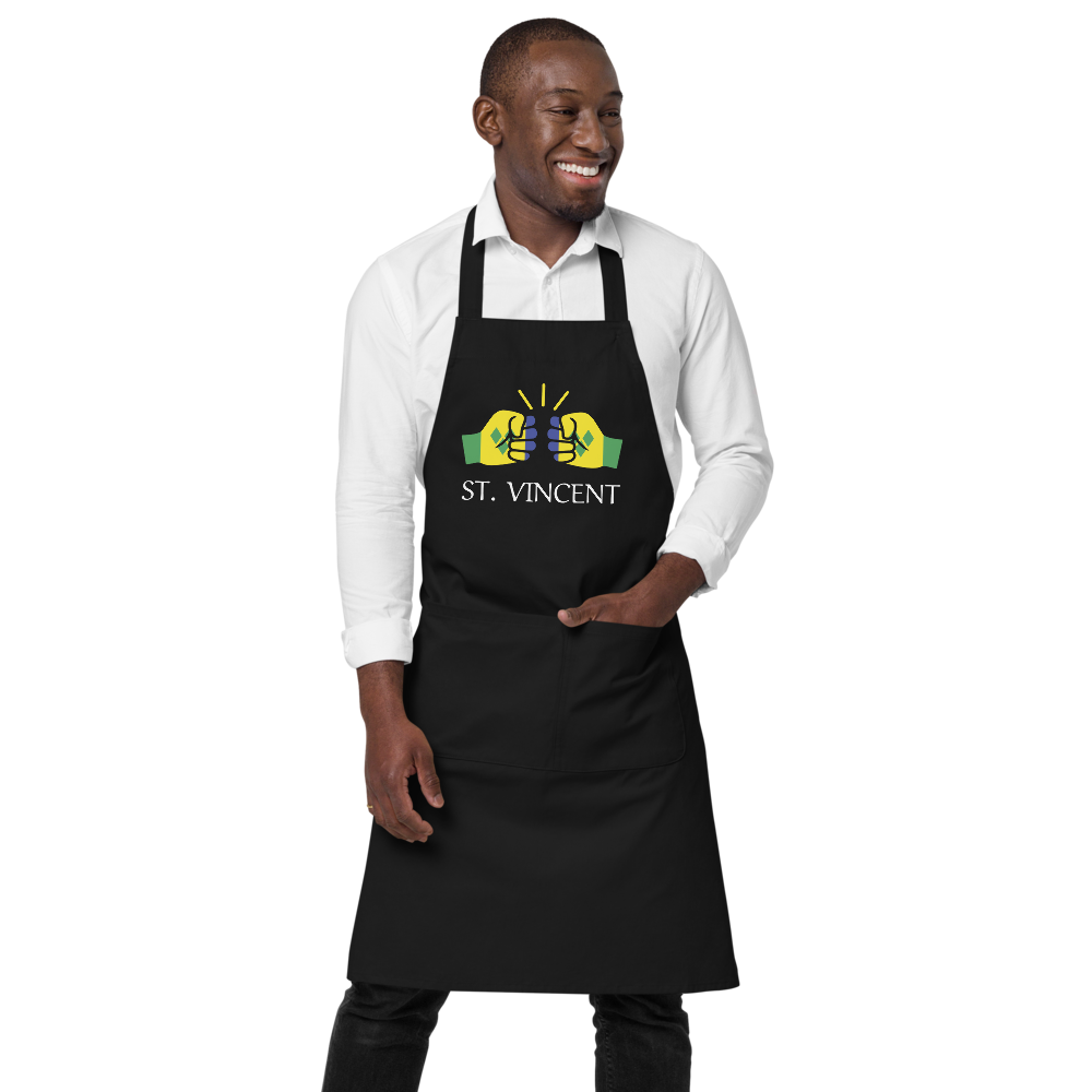 We Run Tings, St. Vincent, Black, Organic Cotton Apron, One Size