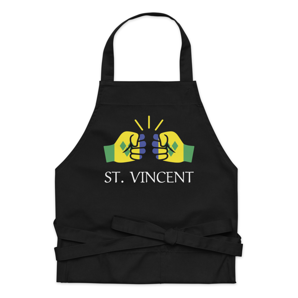 We Run Tings, St. Vincent, Black, Organic Cotton Apron, One Size