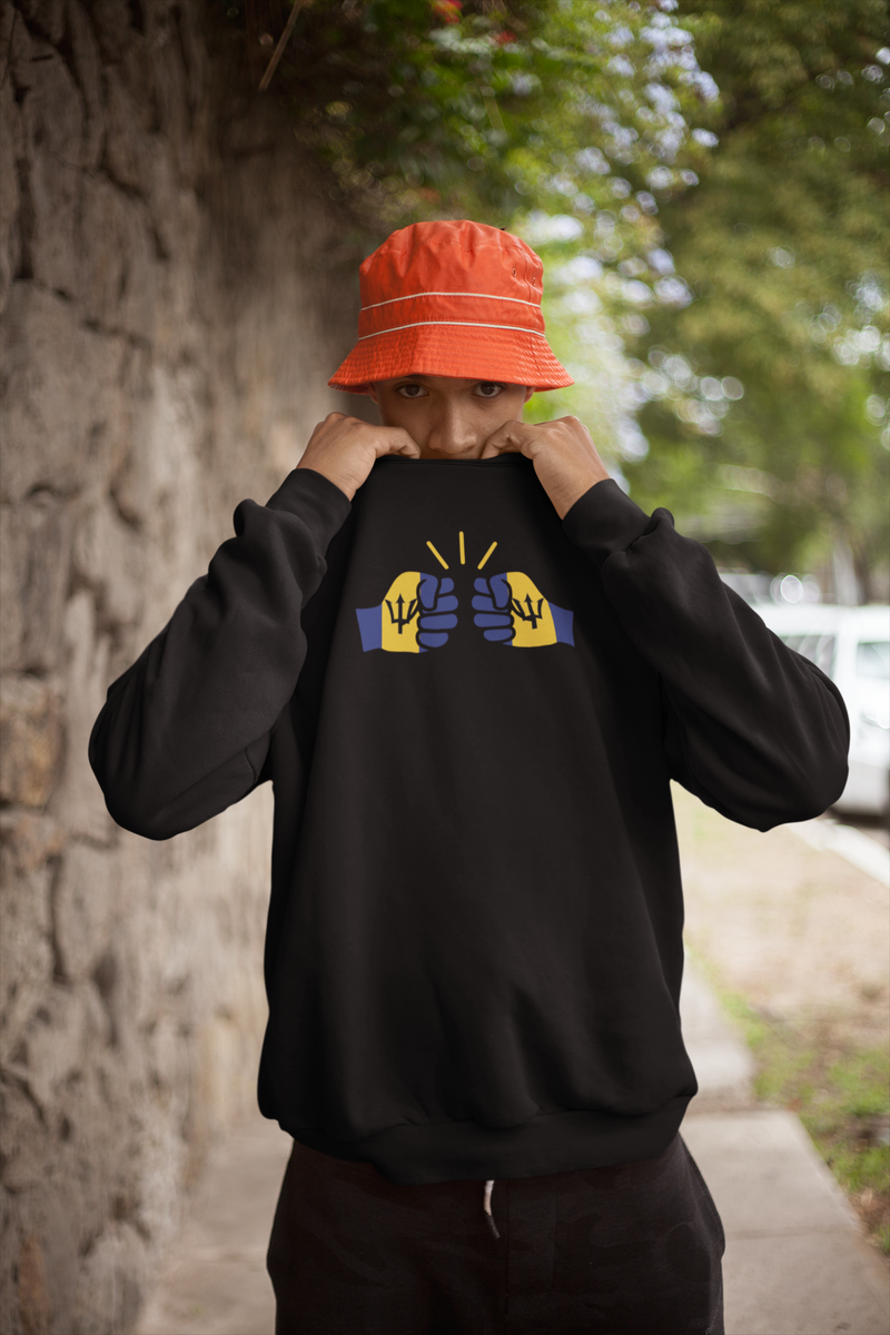 We Run Tings, Barbados, Organic Ring-Spun Cotton, Crew Sweater