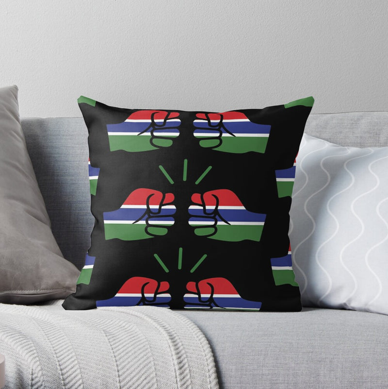 We Run Tings, Gambia, Throw, Pillow, Cushion, Black, 40 x 40cm